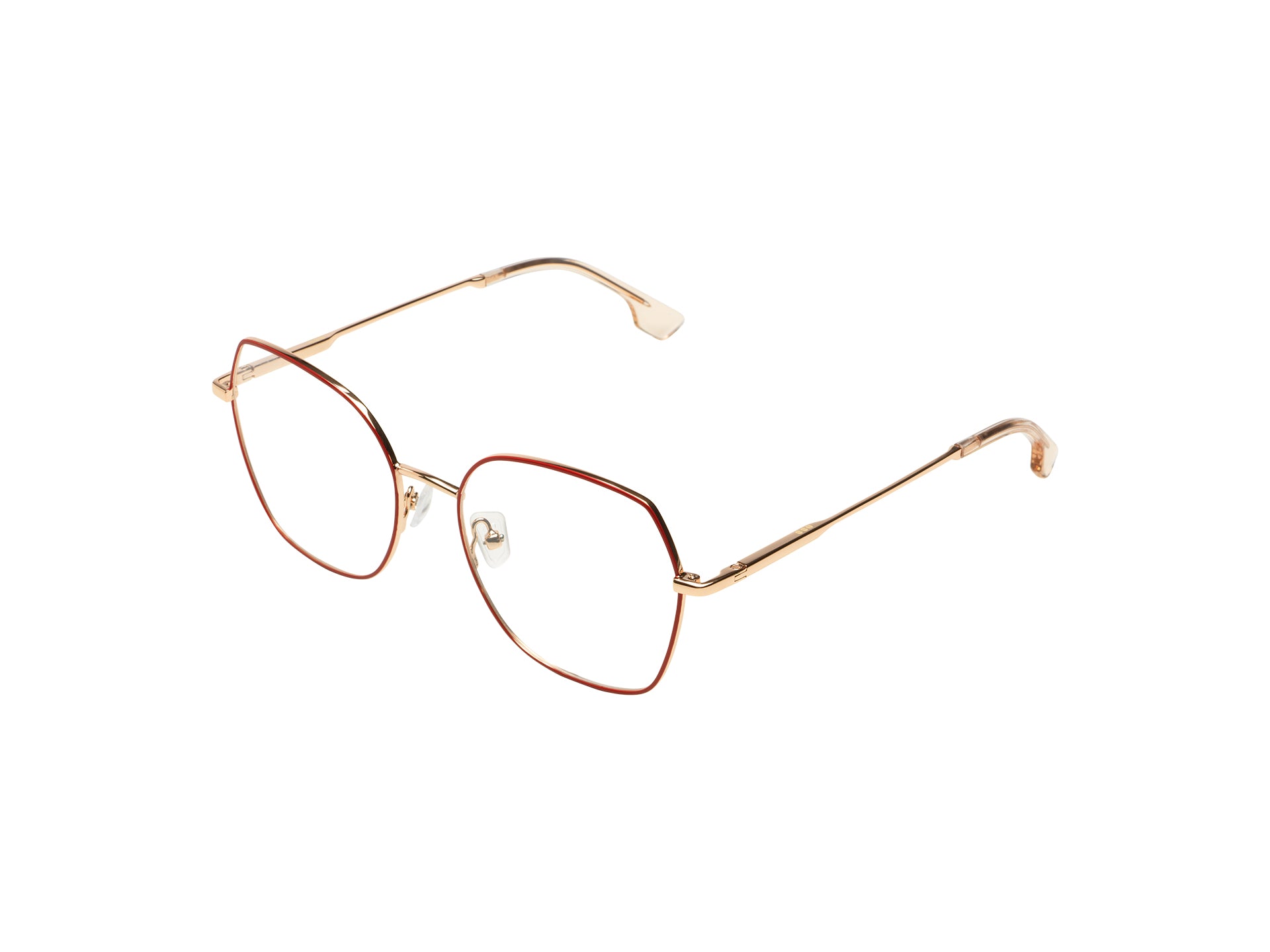 komono-dana-brick-rose-gold-glossy-lunettes-de-vue-papillon-en-ac-tate-et-acier- image 2