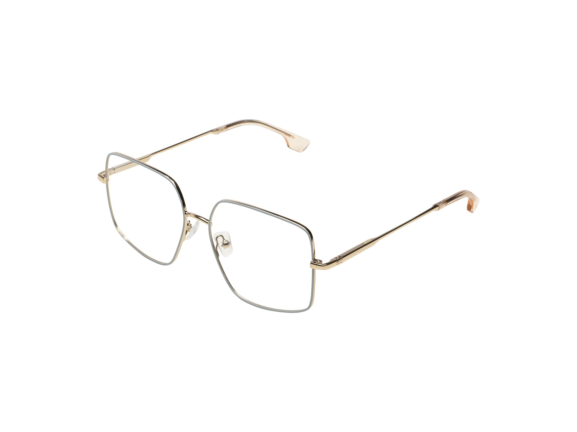 komono-amelia-babyblue-white-gold-glossy-lunettes-de-vue-aviateur-oversize image 2