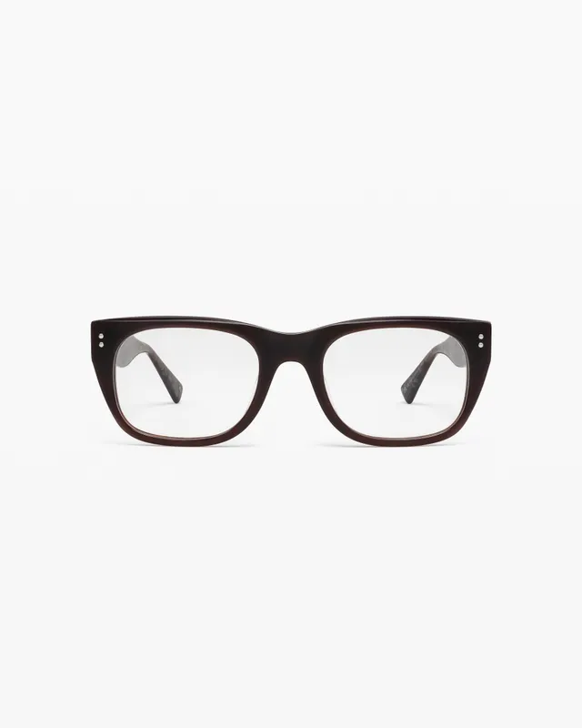 jimmy-fairly-la-bow-lunettes-de-vue-rectangulaires-oversize-marron-visage-large image 1