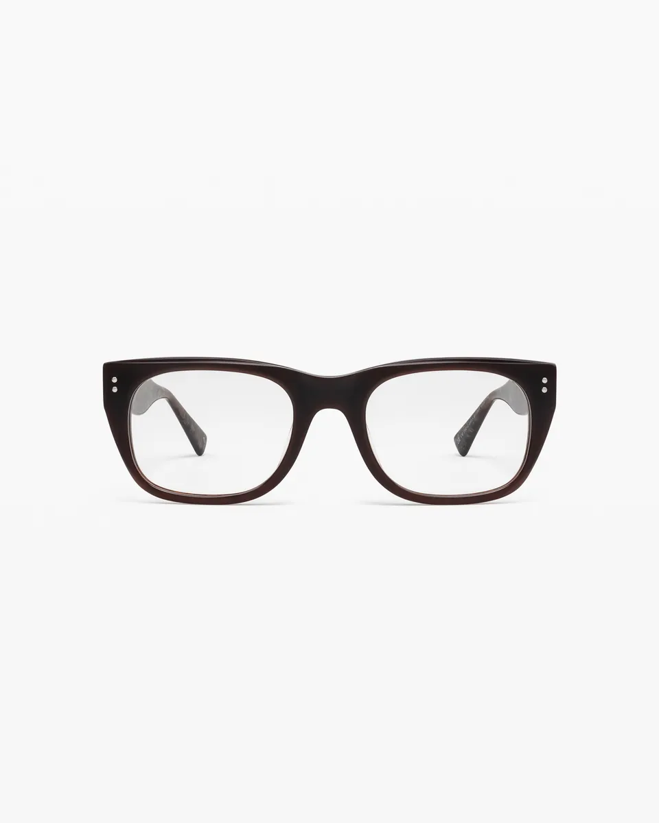 jimmy-fairly-la-bow-lunettes-de-vue-rectangulaires-oversize-marron-visage-large image 1