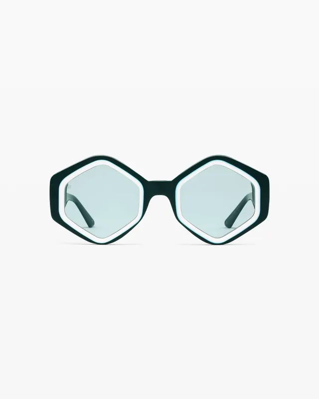 jimmy-fairly-studio-13-lunettes-de-soleil-hexagonales-femme-monture-ac-tate-vert image 1