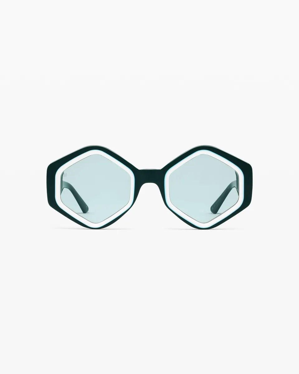 jimmy-fairly-studio-13-lunettes-de-soleil-hexagonales-femme-monture-ac-tate-vert image 1