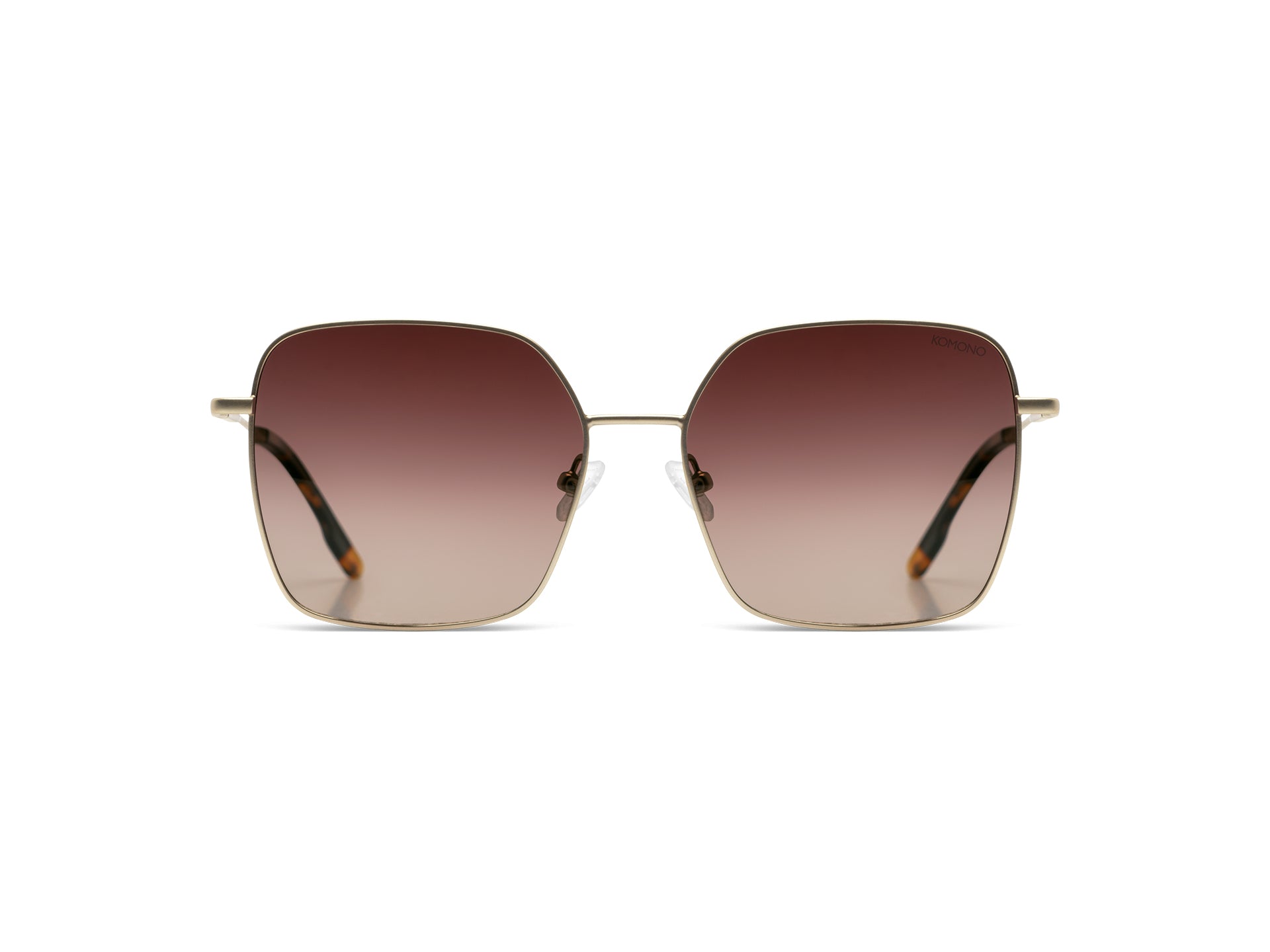 komono-audrey-white-gold-lunettes-de-soleil-carr-es-polaris-es-en-acier-inoxydab image 3