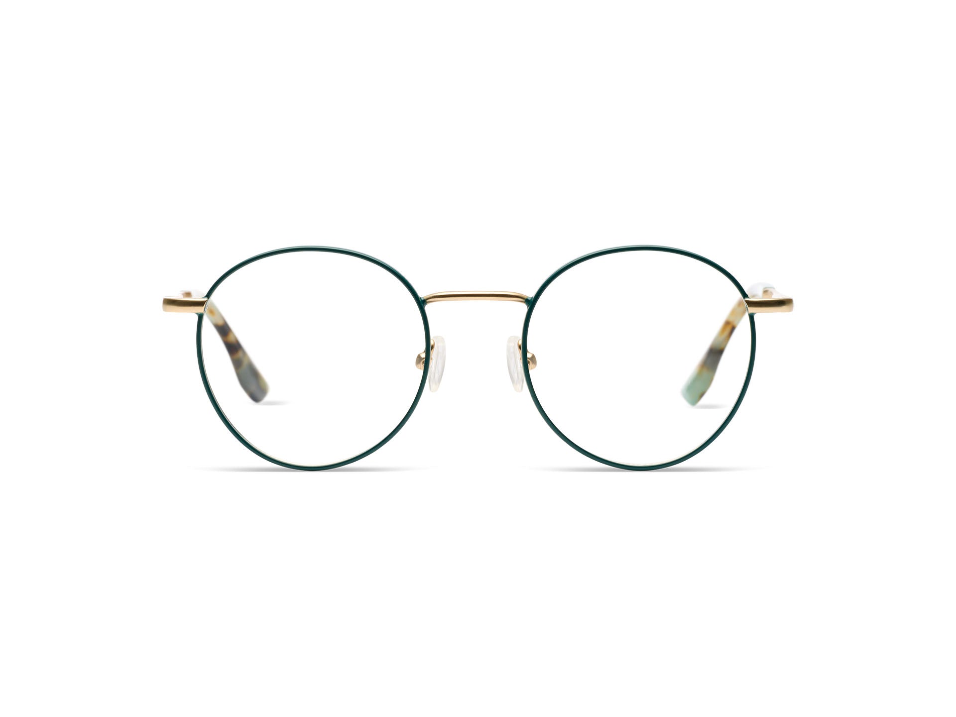 komono-pete-slims-white-gold-matte-teal-lunettes-de-vue-acier-inoxydable-petit-f image 1