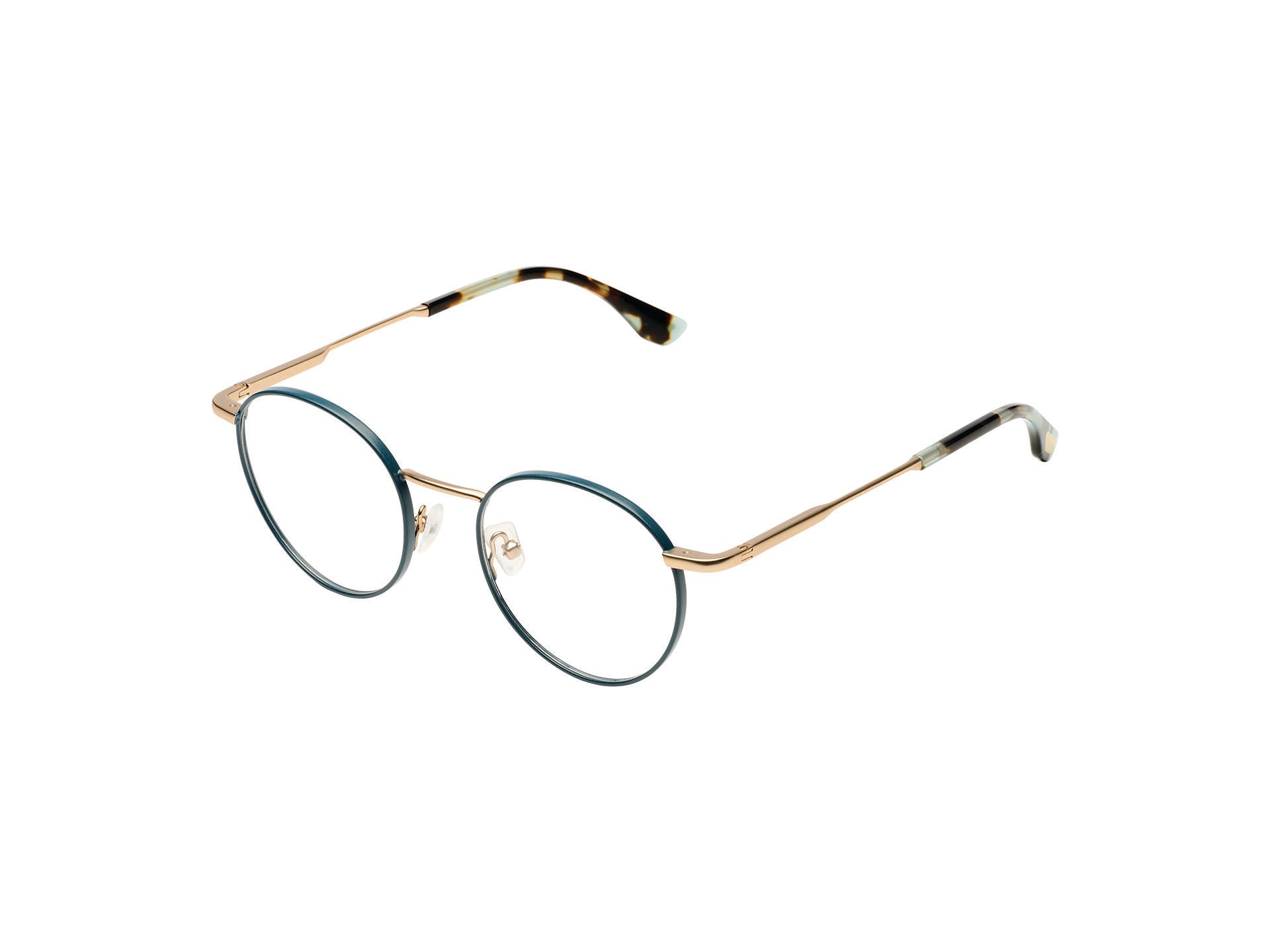 komono-pete-white-gold-matte-teal-lunettes-de-vue-rondes image 2
