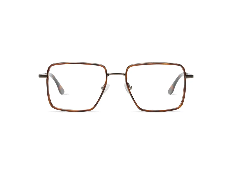 komono-lucas-havana-gun-lunettes-de-vue-acier-inoxydable-havane-et-gunmetal image 1
