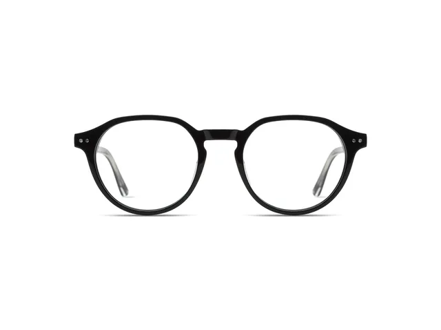 komono-nigel-black-rain-lunettes-de-vue-rondes-ac-tate-cologique-verres-plats image 1