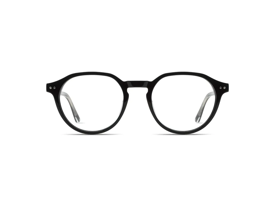 komono-nigel-black-rain-lunettes-de-vue-rondes-ac-tate-cologique-verres-plats image 1
