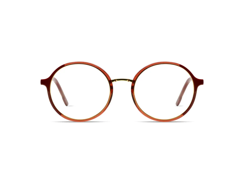 komono-alvie-maroon-rose-gold-matte-lunettes-de-vue-rondes image 1