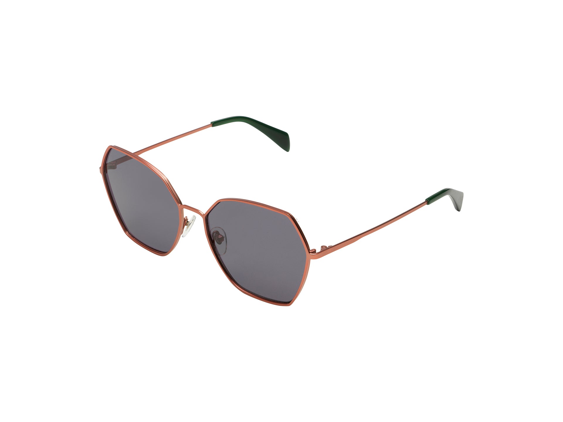 komono-belle-rose-satin-hunter-lunettes-de-soleil-hexagonales-femme-acier-durabl image 2