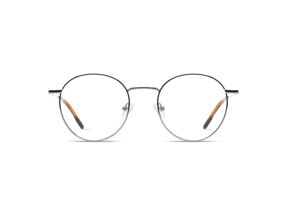 komono-pete-silver-black-bronze-lunettes-de-vue-rondes-acier-inoxydable-et-ac-ta image 1