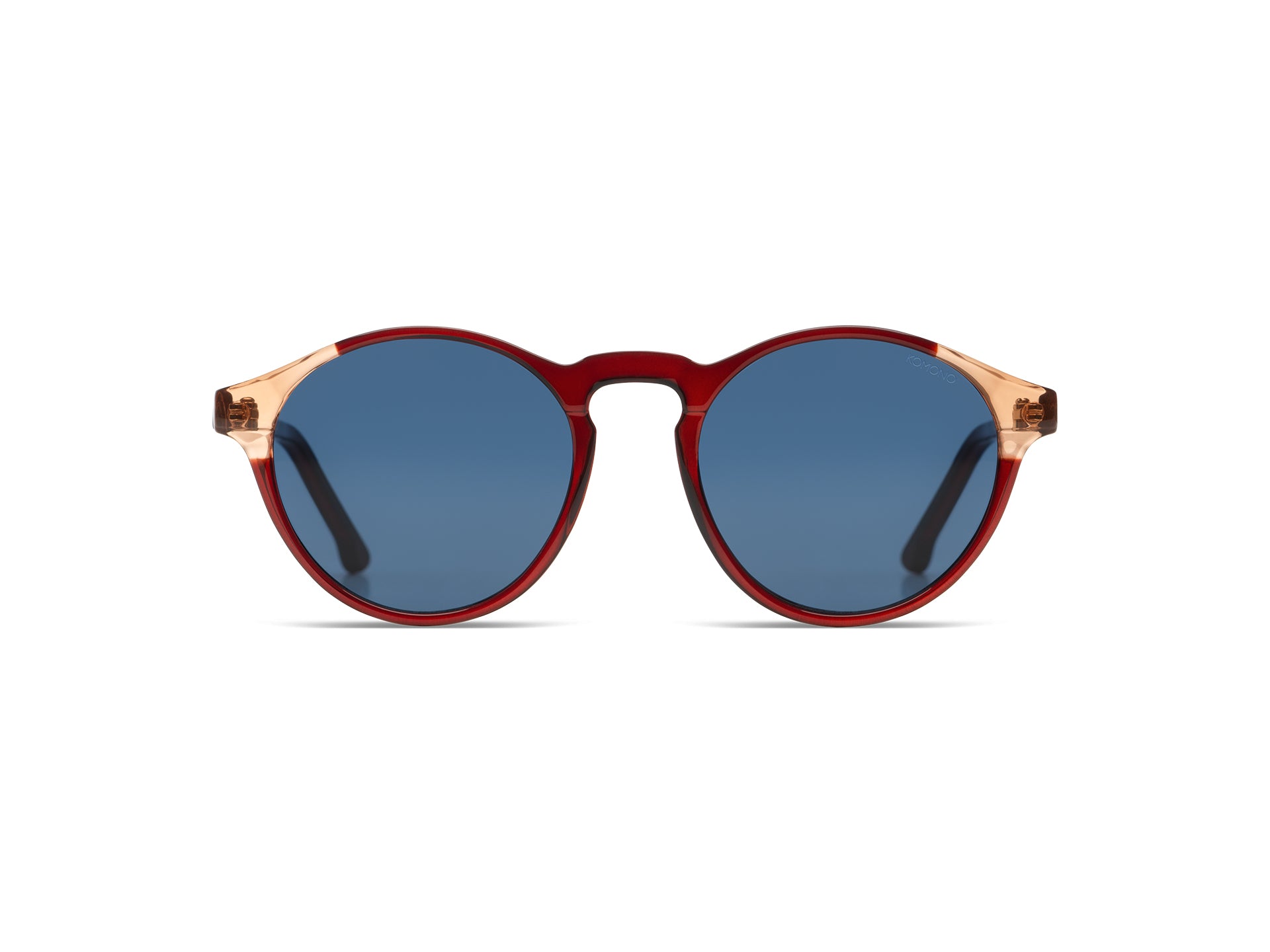 komono-devon-burgundy-coral-monture-optique-ronde-en-bio-nylon-translucide-fit-m image 2