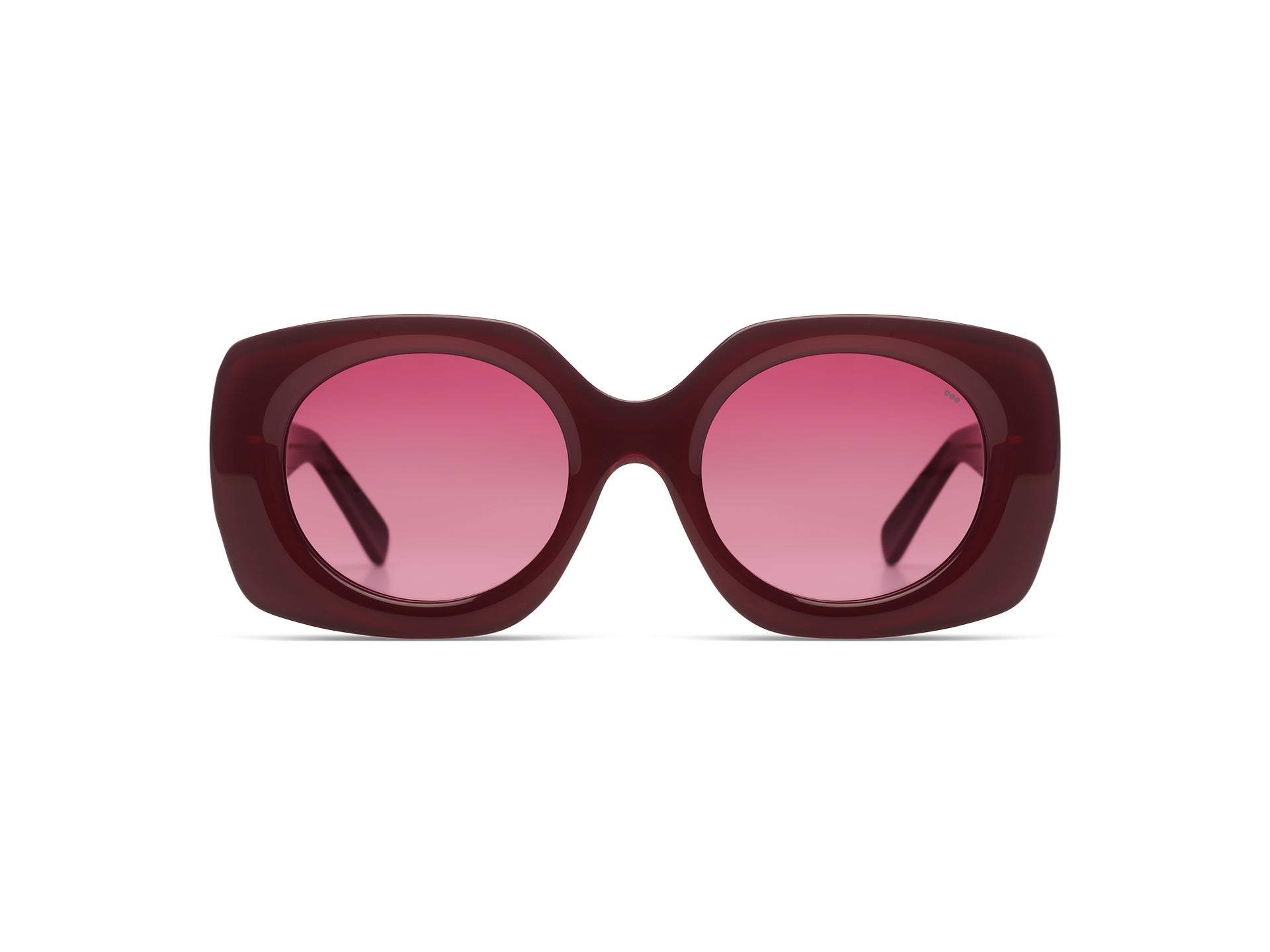 komono-mariah-raspberry-jelly-lunettes-de-soleil-rondes-monture-carr-e-matty image 1