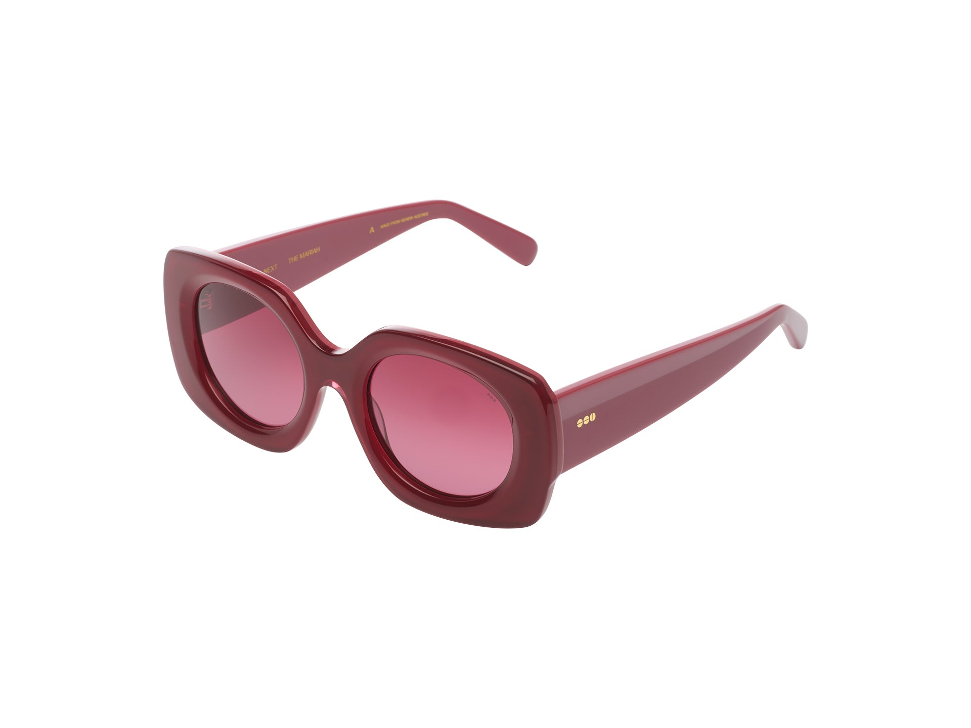 komono-mariah-raspberry-jelly-lunettes-de-soleil-rondes-monture-carr-e-matty image 3