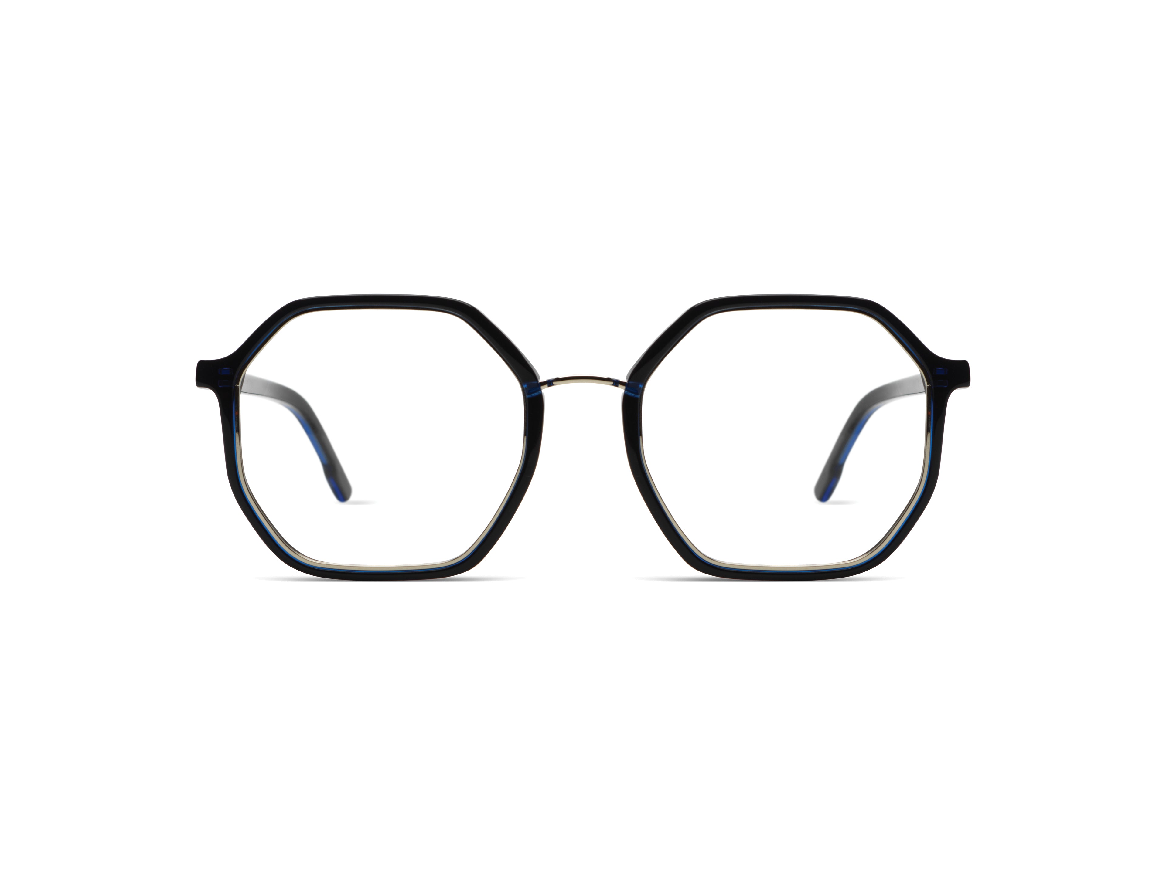 lunettes-komono-idris-black-space-silver-octogonales-acier-inoxydable image 1