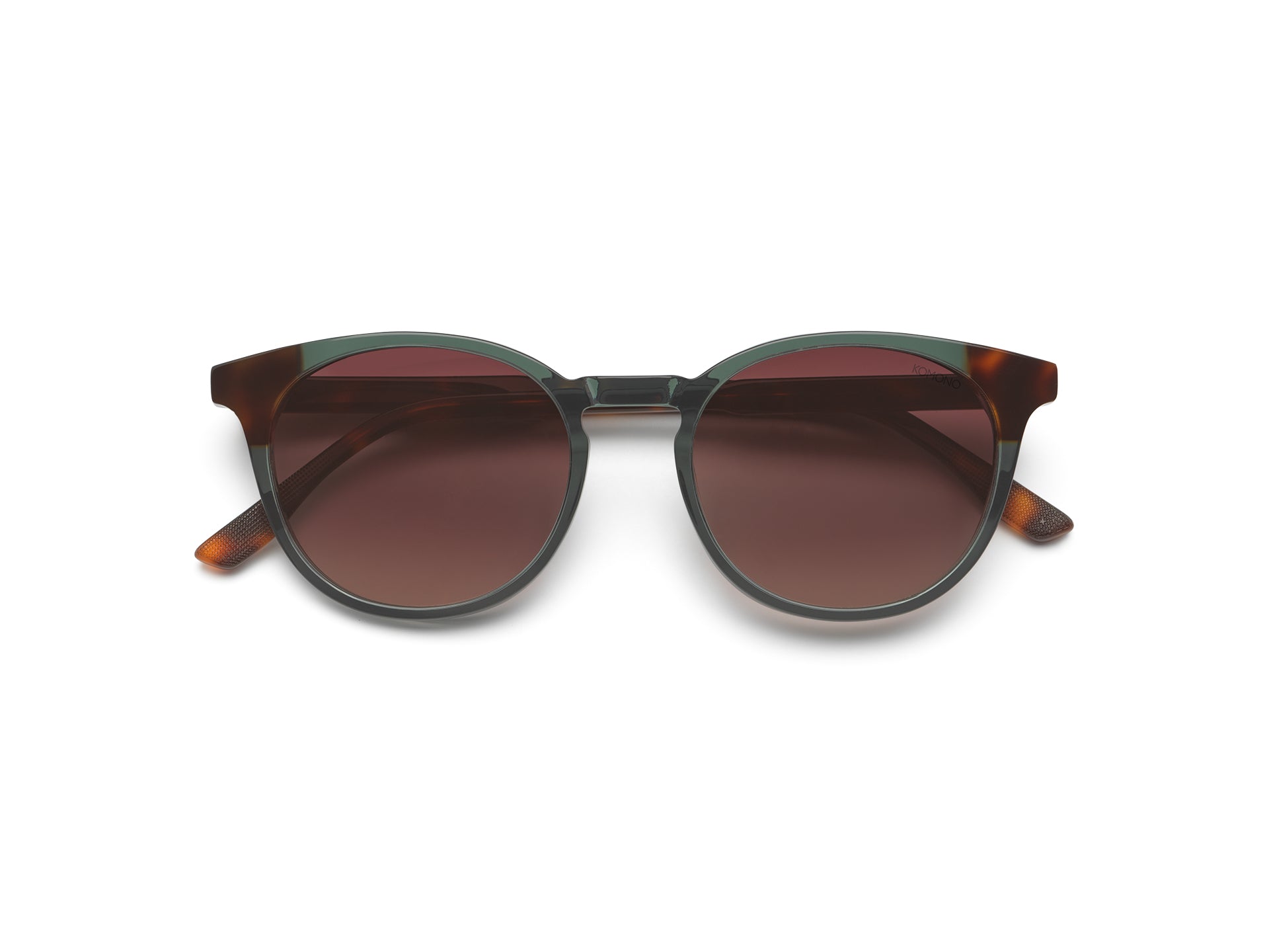 lunettes-de-soleil-komono-hudson-havana-emerald-polaris-es-rondes image 1