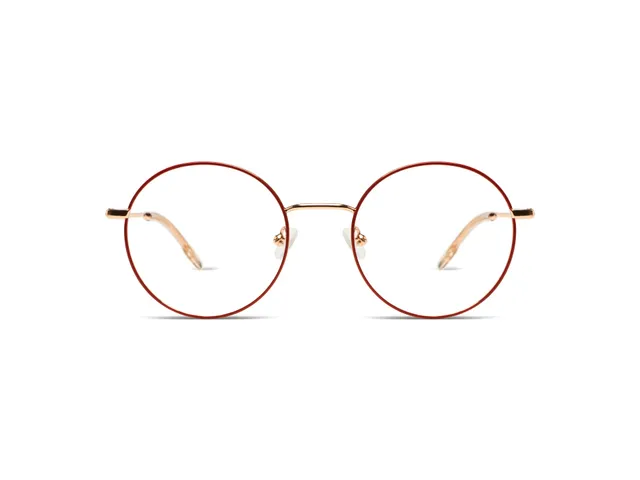 komono-jude-brick-rose-gold-glossy-lunettes-de-vue-rondes-en-acier-inoxydable-fi image 1