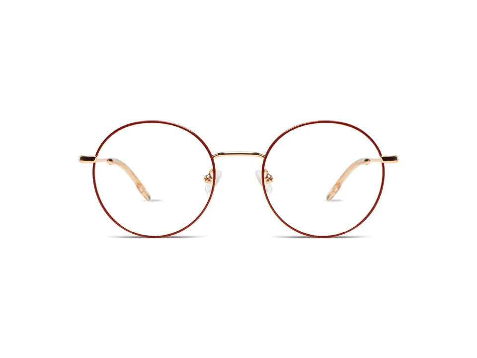 komono-jude-brick-rose-gold-glossy-lunettes-de-vue-rondes-en-acier-inoxydable-fi image 1