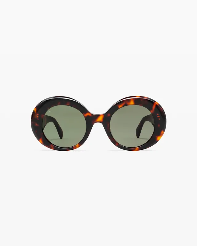 jimmy-fairly-la-bora-lunettes-de-soleil-rondes-oversize-caille-fonc-e-femme image 1