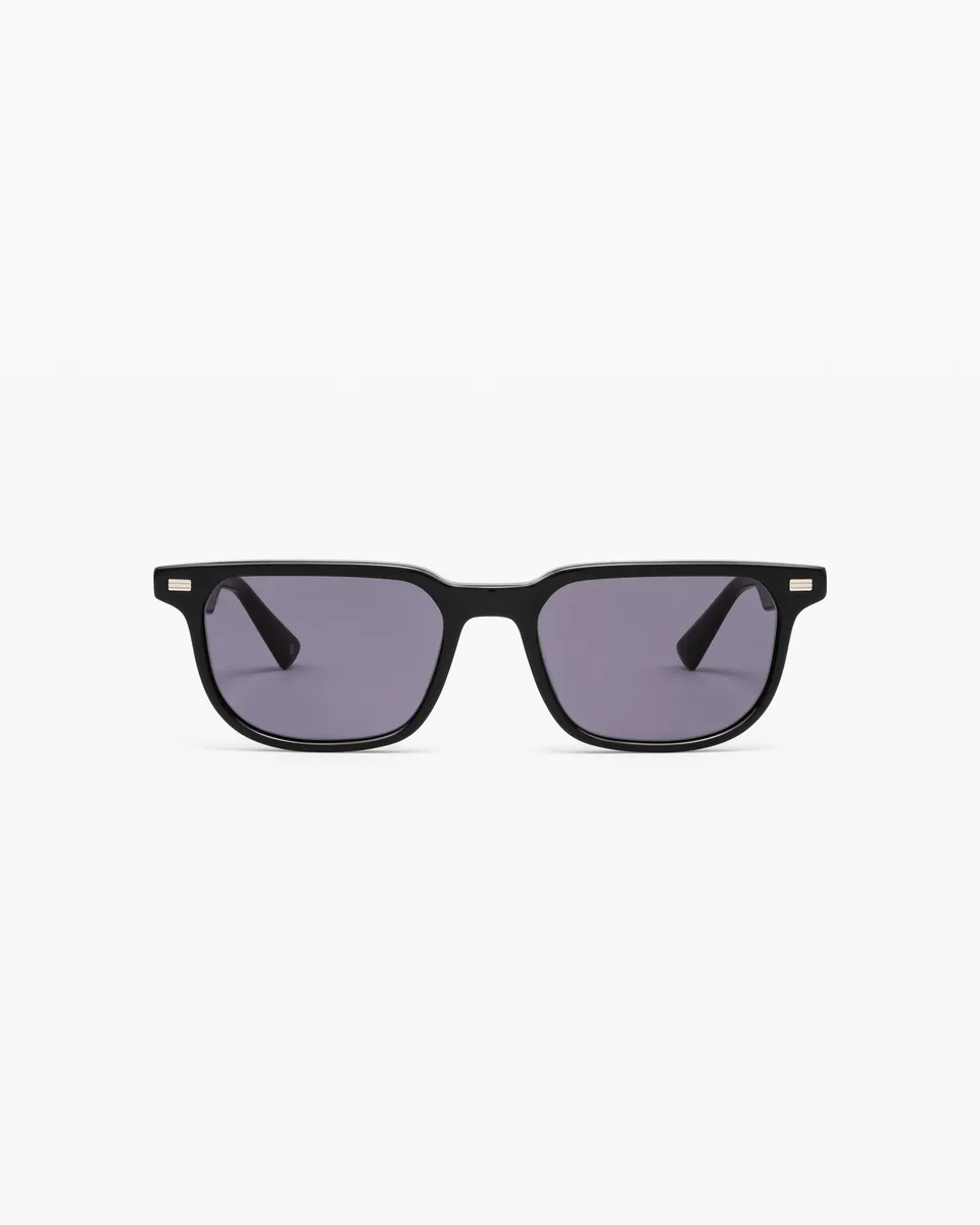 jimmy-fairly-la-ray-lunettes-de-soleil-rectangulaire-noir-effet-paille-homme image 1