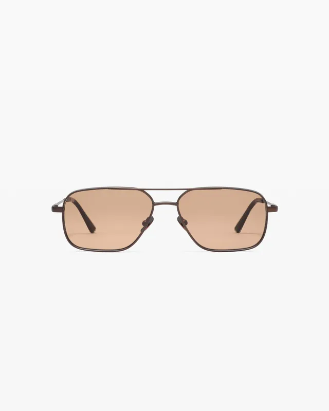 jimmy-fairly-la-ollie-lunettes-de-soleil-aviateur-en-acier-inoxydable-marron-ver image 1
