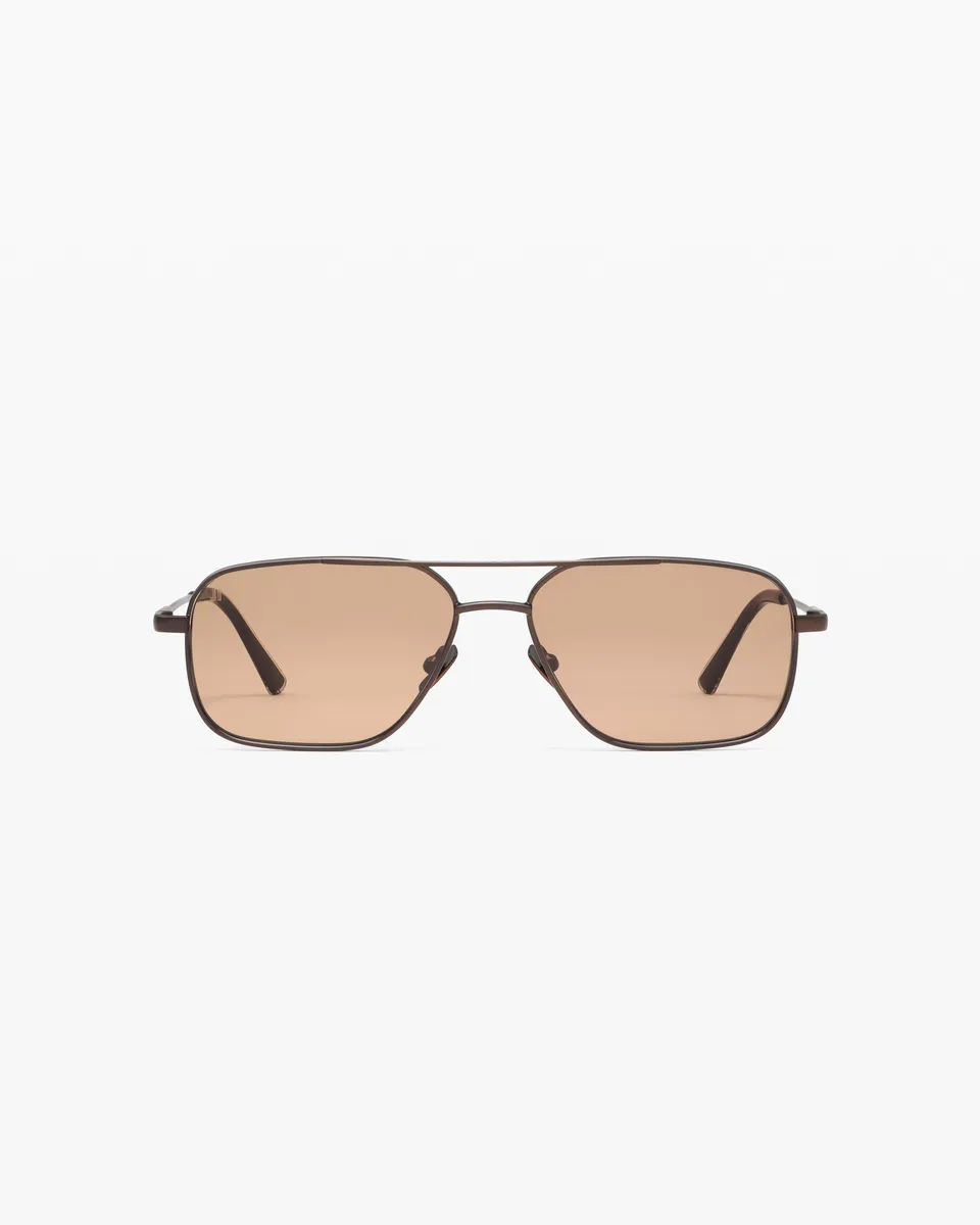 jimmy-fairly-la-ollie-lunettes-de-soleil-aviateur-en-acier-inoxydable-marron-ver image 1