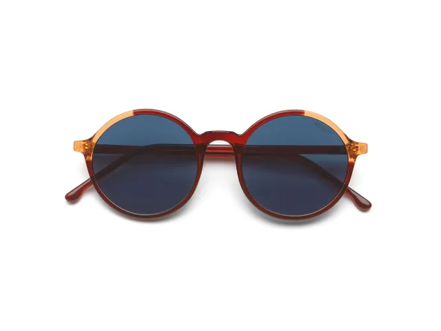 komono-madison-burgundy-coral-lunettes-de-soleil-rondes-bio-nylon image 1