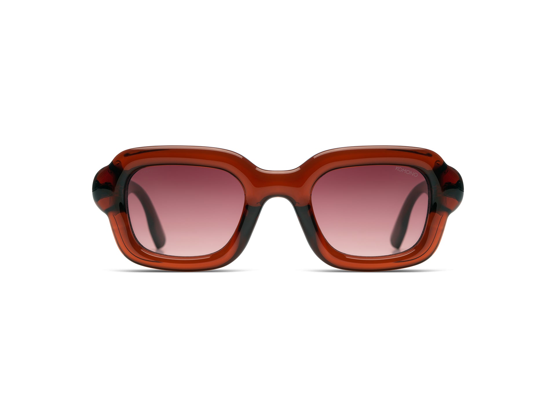komono-miles-ruby-lunettes-de-soleil-rectangulaires-translucides-rouge image 2