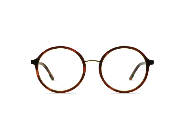 komono-alvie-bourbon-gold-lunettes-de-vue-rondes-acier-et-ac-tate image 1