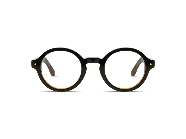 komono-quinn-black-bronze-monture-optique-ronde-ac-tate-medium image 1