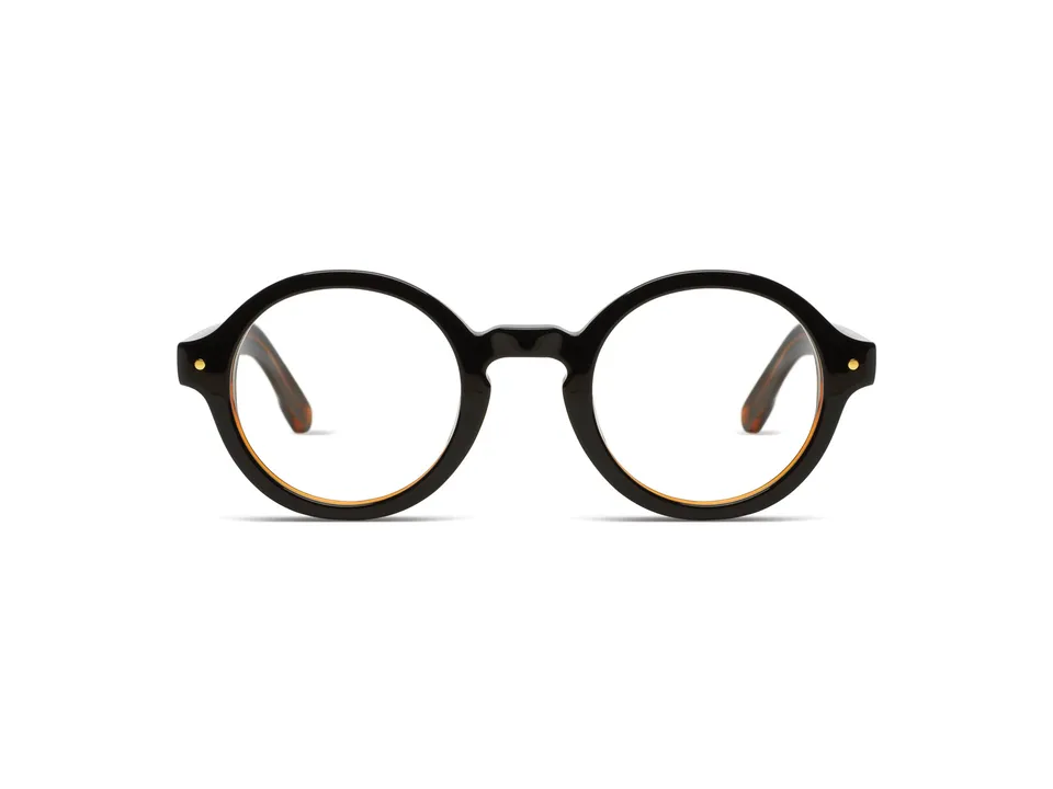 komono-quinn-black-bronze-monture-optique-ronde-ac-tate-medium image 1