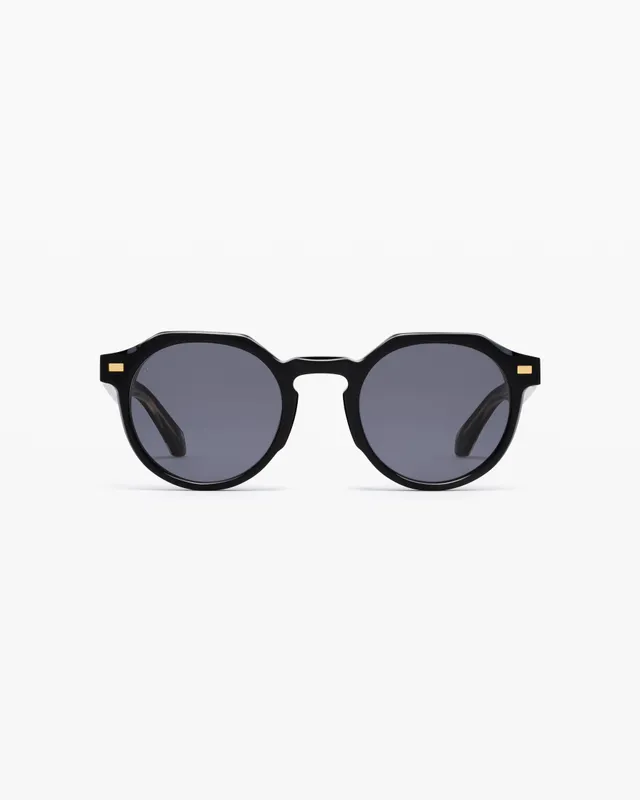 jimmy-fairly-la-warren-lunettes-de-soleil-rondes-oversize-noires-homme-m image 1