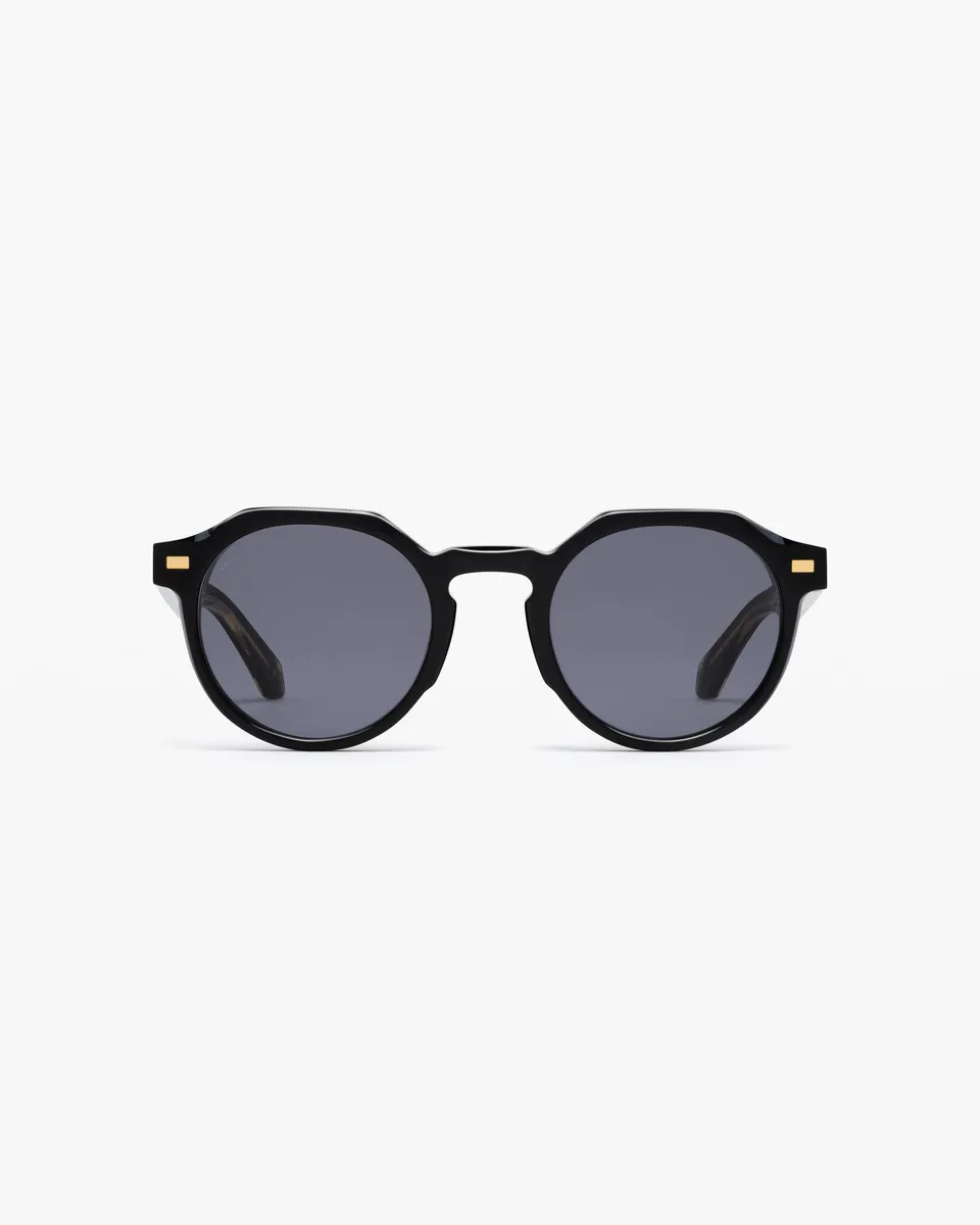 jimmy-fairly-la-warren-lunettes-de-soleil-rondes-oversize-noires-homme-m image 1