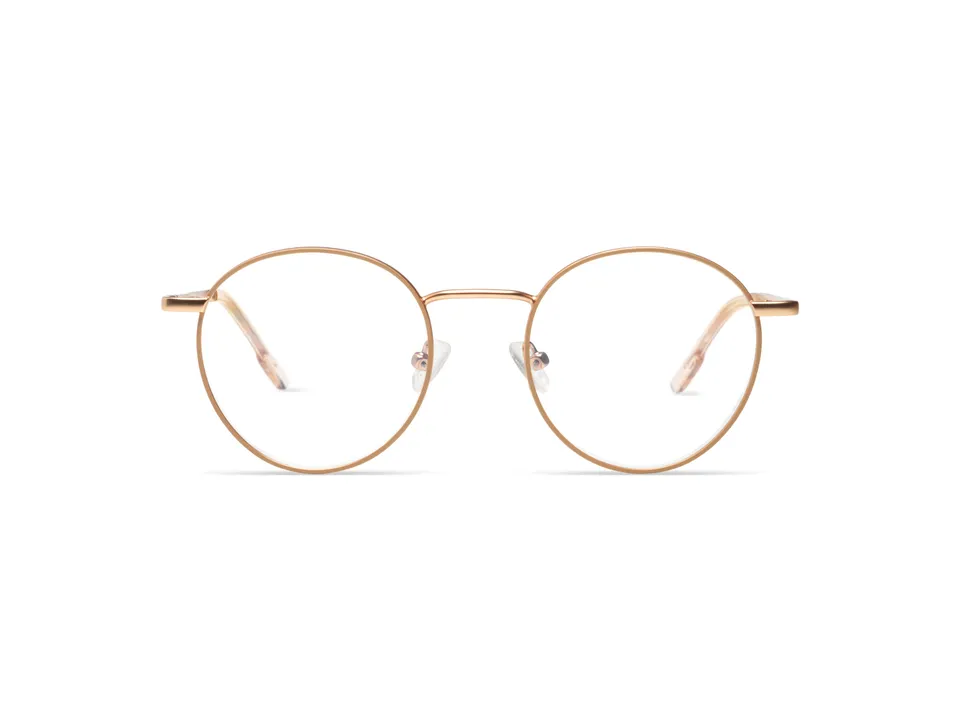 komono-pete-slims-rose-gold-matte-nude-monture-optique-fine-en-acier-inoxydable- image 1