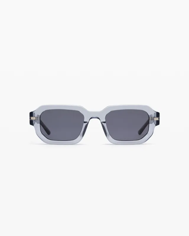 jimmy-fairly-la-ricco-lunettes-de-soleil-rectangulaires-en-ac-tate-gris-transluc image 1