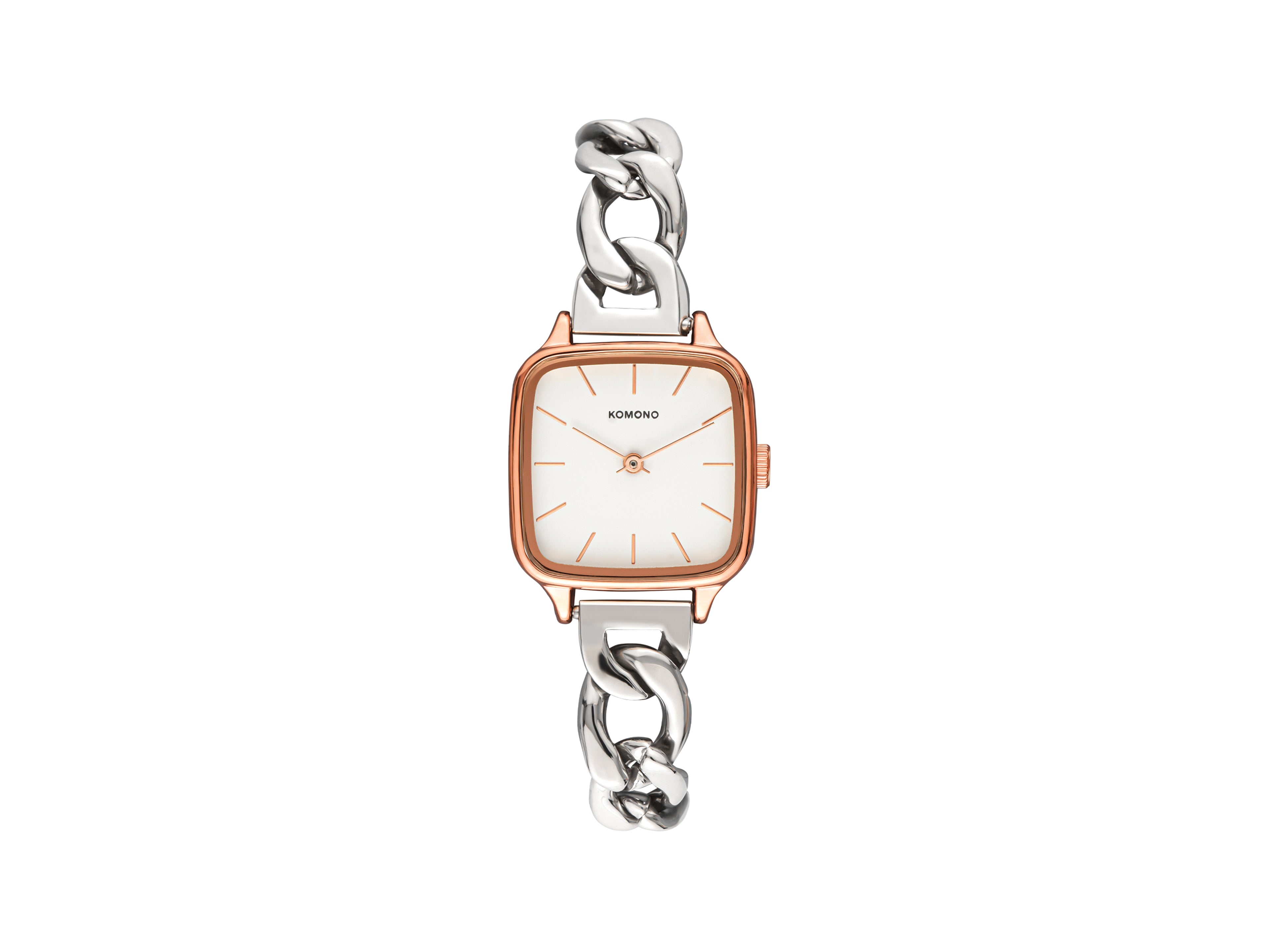 komono-kate-revolt-rose-gold-silver-mix-montre-femme-acier image 1