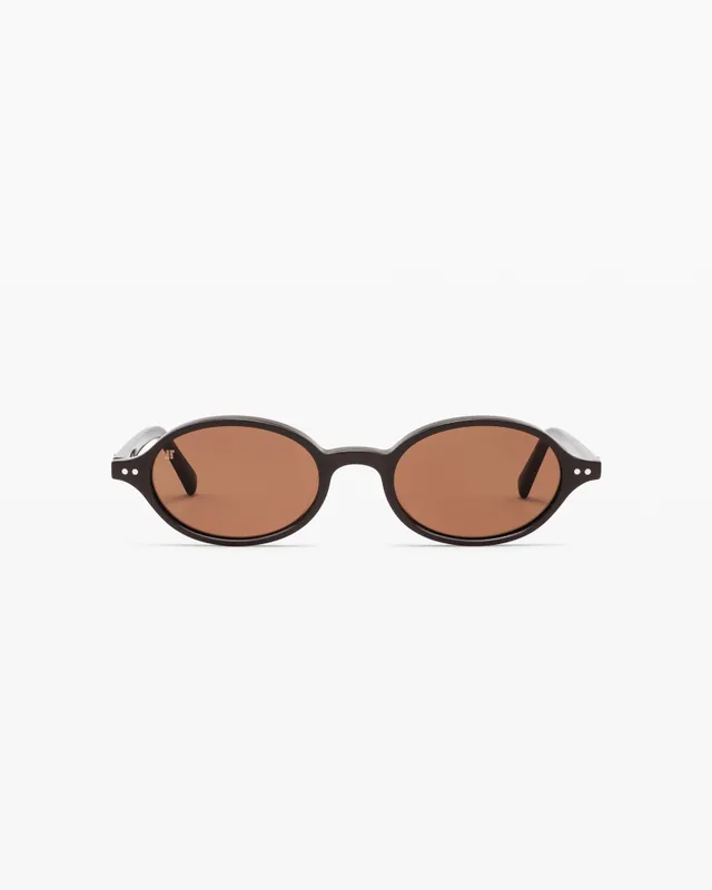 jimmy-fairly-la-elvie-slim-lunettes-de-soleil-ovales-slim-en-ac-tate-brun-style- image 1