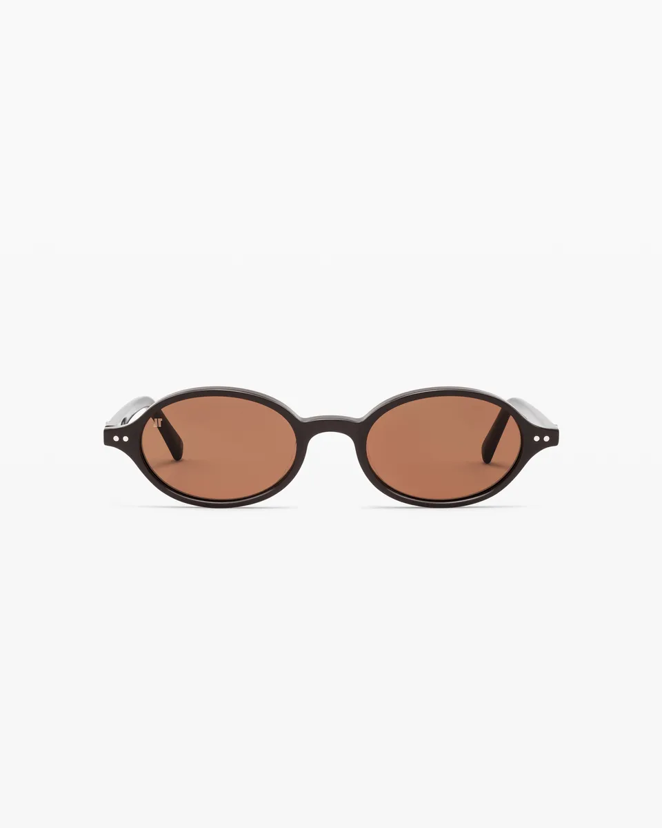 jimmy-fairly-la-elvie-slim-lunettes-de-soleil-ovales-slim-en-ac-tate-brun-style- image 1