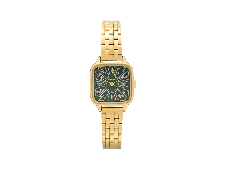 komono-kate-flower-estate-gold-green-montre-acier-inoxydable image 1