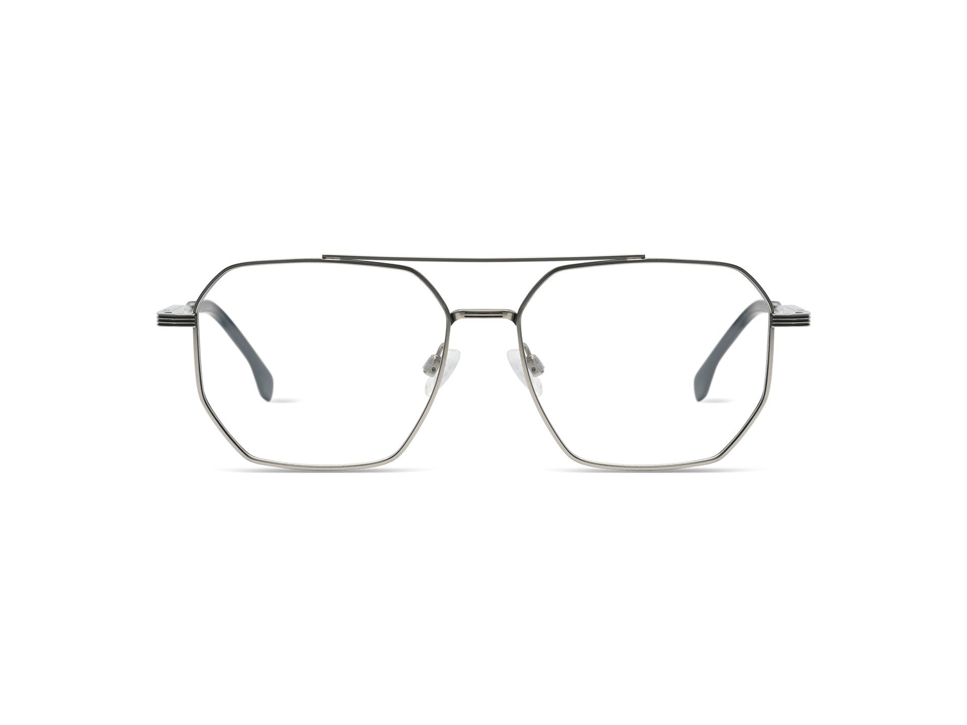 komono-hawk-silver-black-monture-optique-en-titane image 1
