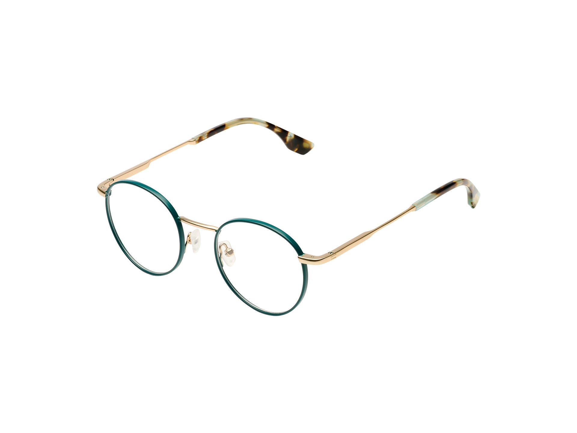 komono-pete-slims-white-gold-matte-teal-lunettes-de-vue-acier-inoxydable-petit-f image 2