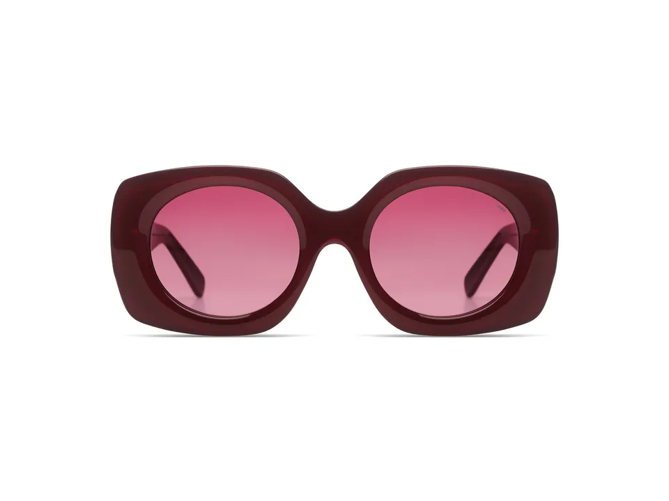 komono-mariah-raspberry-jelly-lunettes-de-soleil-rondes-monture-carr-e-matty image 1