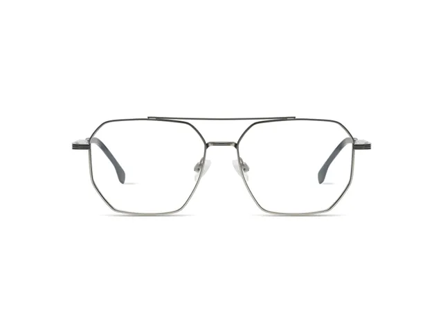 komono-hawk-silver-black-monture-optique-en-titane image 1