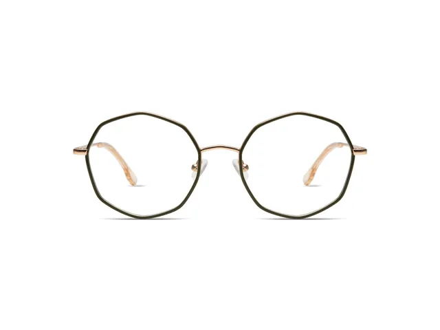 komono-sofia-kaki-rose-gold-matte-lunettes-de-vue-octogonales-acier image 1