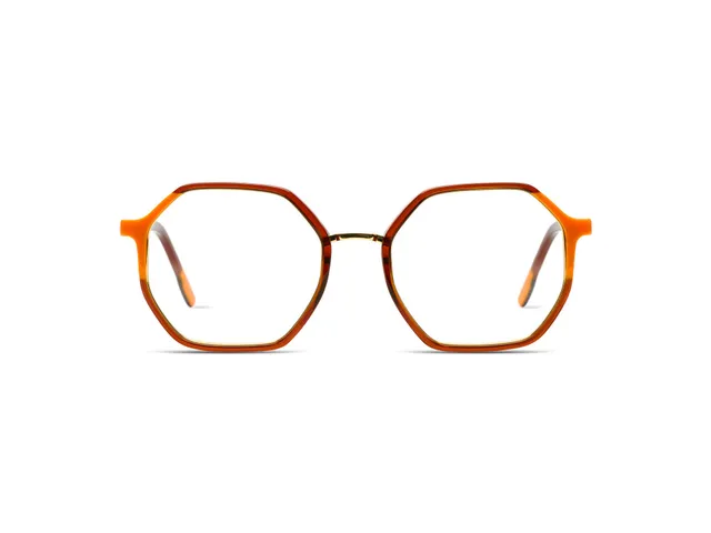 komono-idris-neon-orange-copper-white-gold-lunettes-de-vue-octogonales-oversize image 1
