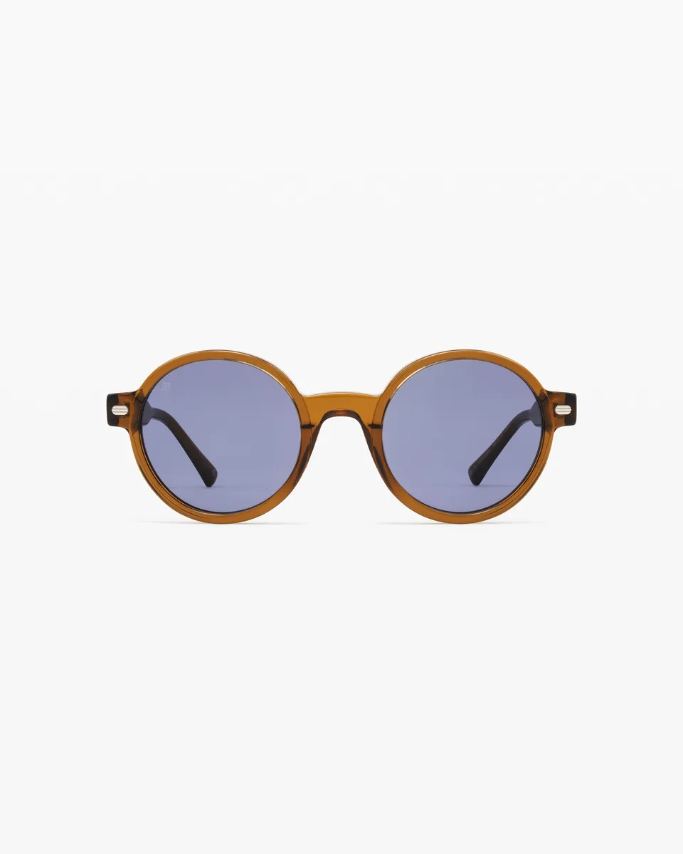 jimmy-fairly-la-gadjo-lunettes-de-soleil-rondes-en-ac-tate-marron-homme-taille-m image 1