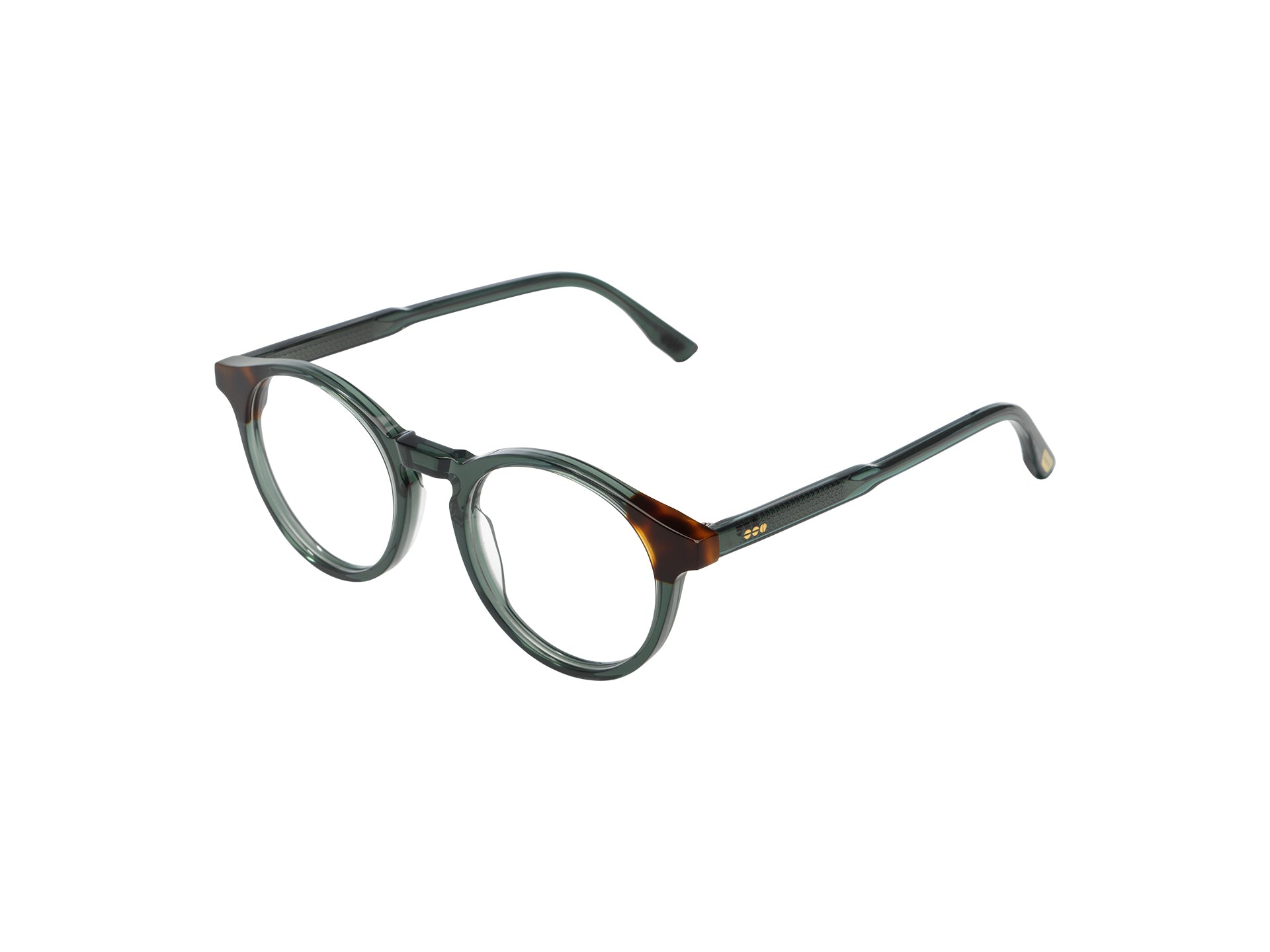 komono-archie-havana-emerald-lunettes-de-vue-rondes-ac-tate-cologique image 2