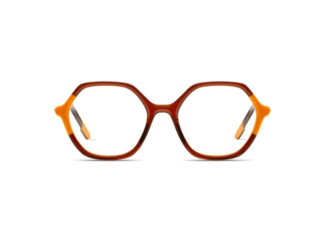 komono-lara-neon-orange-copper-lunettes-de-vue-hexagonales-de-la-collection-next image 1