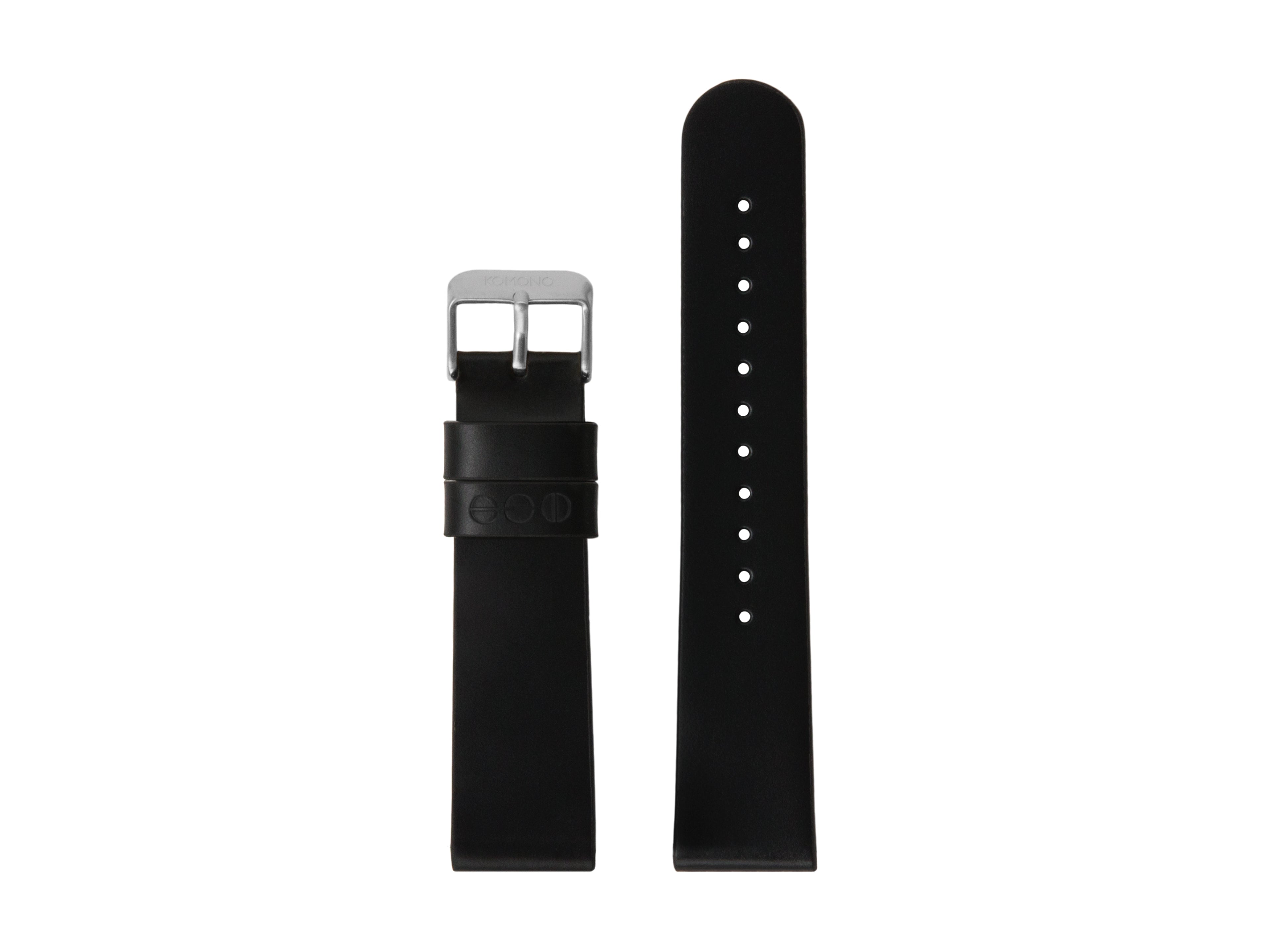 komono-strap-20-black-silver-bracelet-de-montre-interchangeable-20-mm image 1