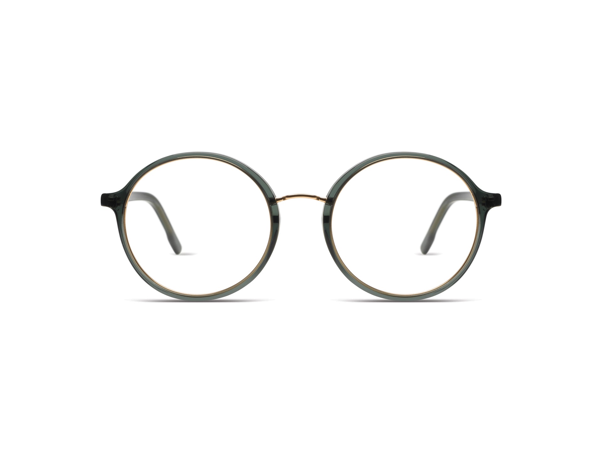 komono-alvie-emerald-rose-gold-matte-lunettes-de-vue-rondes-mixte-acier-ac-tate image 1